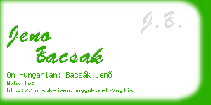 jeno bacsak business card